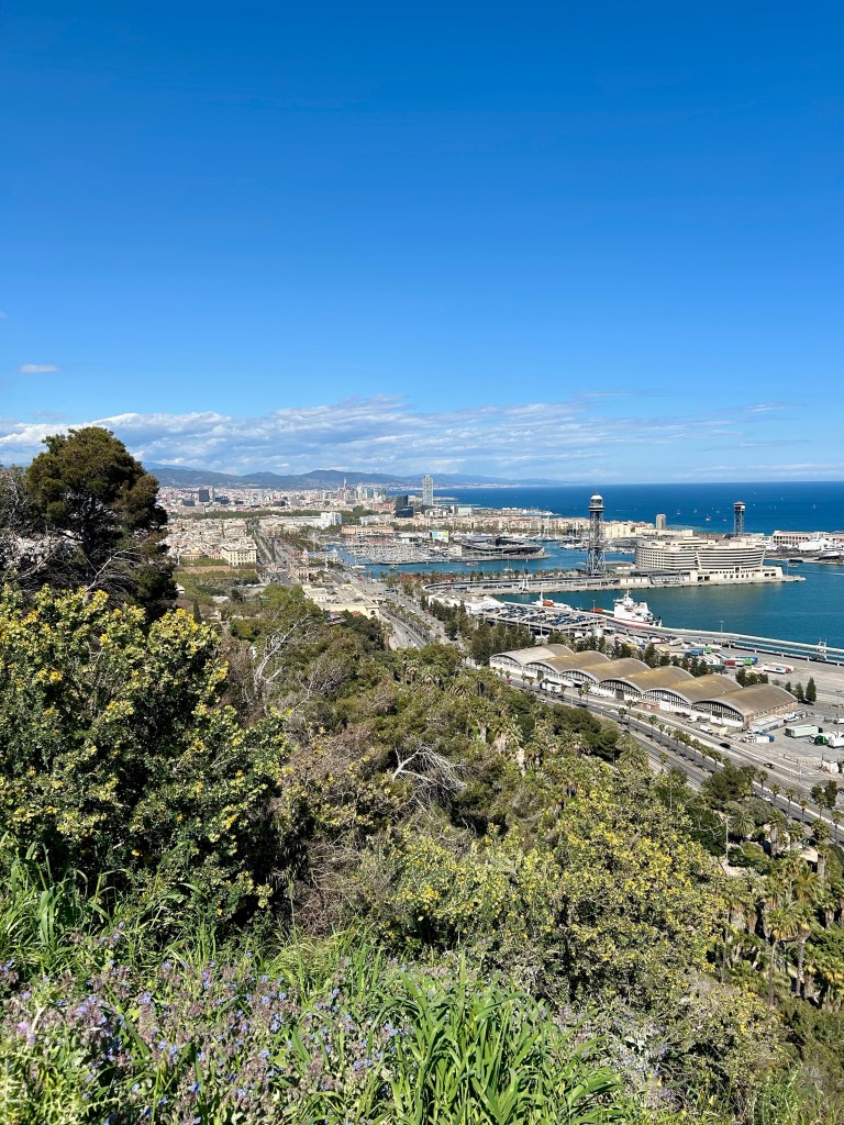 View of Barcelona port from Montjuic